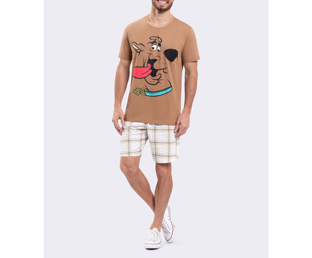 Pijama Manga Curta Masculino Adulto Scooby-Doo Marrom | WestwingNow