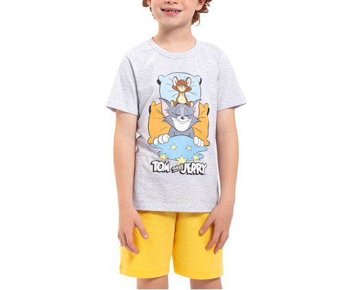 Pijama Manga Curta Infantil Masculino Scooby-Doo Cinza, Colorido | WestwingNow