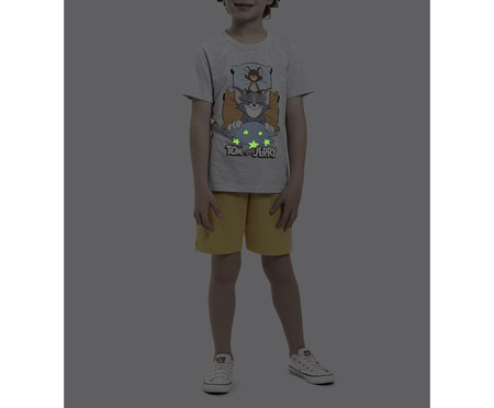 Pijama Manga Curta Infantil Masculino Scooby-Doo Cinza | Westwing