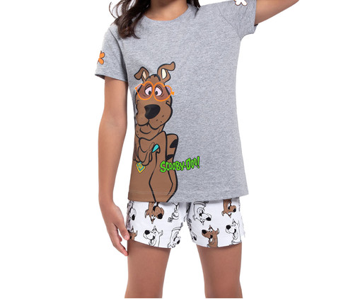 Pijama Manga Curta Infantil Mescla Scooby-Doo Mescla, Colorido | WestwingNow