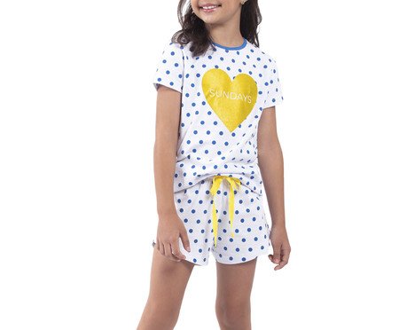 Pijama Manga Curta Infantil On Sundays Branco | Westwing