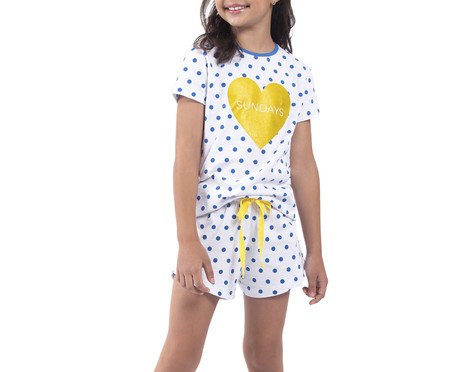 Pijama Manga Curta Infantil On Sundays Branco | WestwingNow