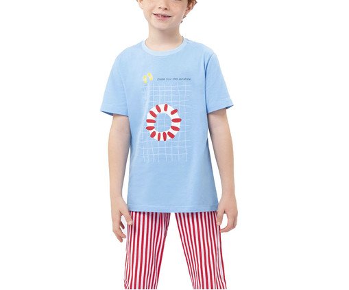 Pijama Manga Curta com Calça Jogger Masculino Infantil Miami Beach, Colorido | WestwingNow