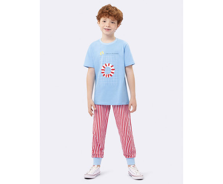 Pijama Manga Curta com Calça Jogger Masculino Infantil Miami Beach | WestwingNow