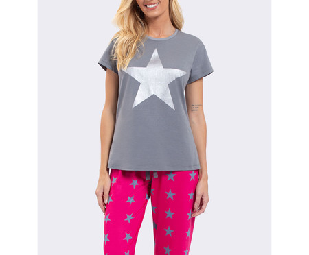 Pijama Manga Curta com Calça Stars | WestwingNow