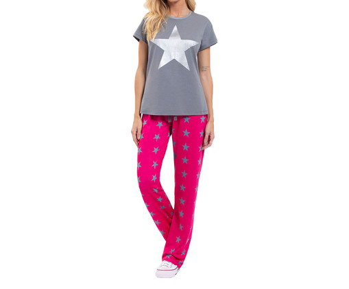 Pijama Manga Curta com Calça Stars, Colorido | WestwingNow