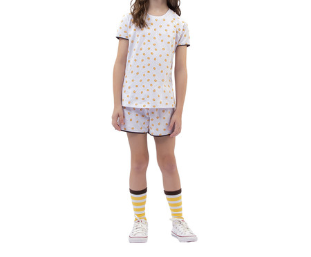 Pijama Manga Curta Infantil Coffee Combo Energia Amarelo | WestwingNow