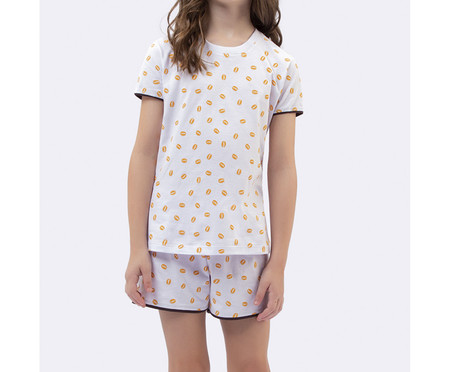 Pijama Manga Curta Infantil Coffee Combo Energia Amarelo | WestwingNow