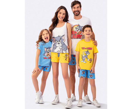 Pijama Manga Curta Infantil Azul Tom And Jerry | WestwingNow