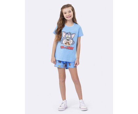 Pijama Manga Curta Infantil Azul Tom And Jerry | Westwing