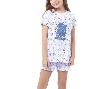 Pijama Manga Curta Infantil Azul Faça Um Desejo | Westwing