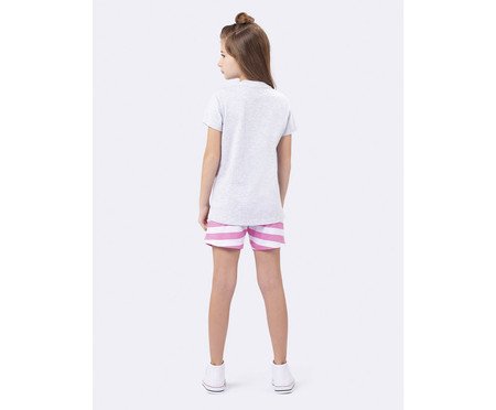 Pijama Manga Curta Infantil Listrado Rosa Tom And Jerry | Westwing