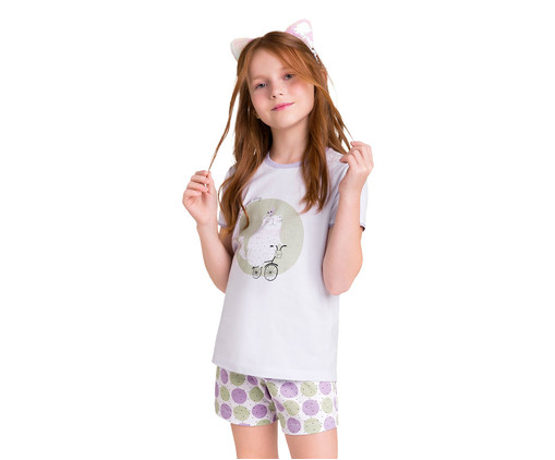 Pijama Manga Curta Infantil Inspire Branco, Colorido | WestwingNow