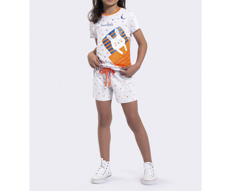 Pijama Manga Curta Infantil Good Night com Embalagem Especial Branco | WestwingNow