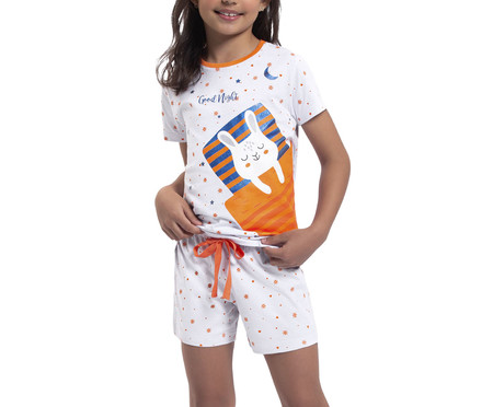 Pijama Manga Curta Infantil Good Night com Embalagem Especial Branco | WestwingNow