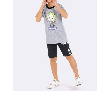 Pijama Manga Curta Infantil Masculino Beetlejuice Mescla | Westwing