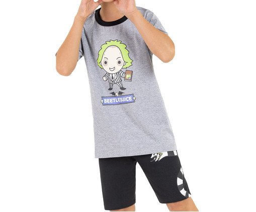 Pijama Manga Curta Infantil Masculino Beetlejuice Mescla, Colorido | WestwingNow