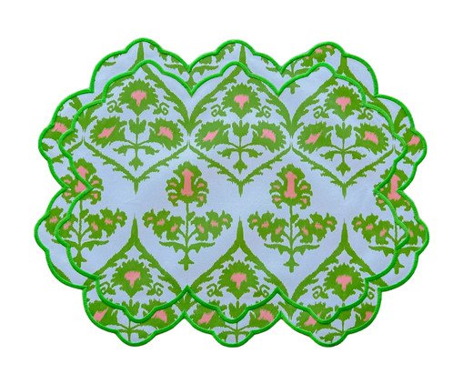 Lugar Americano Ikat Verde Dupla Face, Verde | WestwingNow