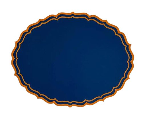 Lugar Americano Moldura Dupla Face I, Azul | WestwingNow