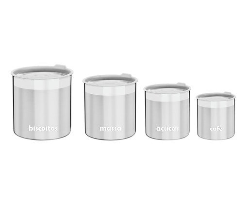 Jogo de Potes em Inox Cucina Fris, Transparente | WestwingNow