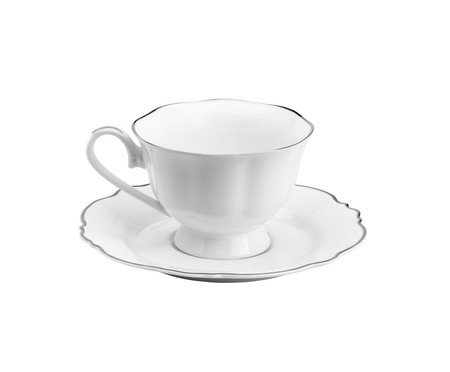 Aparelho de Jantar Maldivas Branco com Fio Prata | Westwing