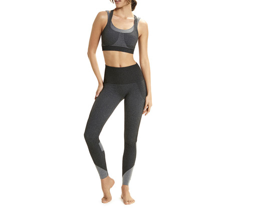 Calça Legging Fitness Mescla Preta Mescla, Preto | WestwingNow