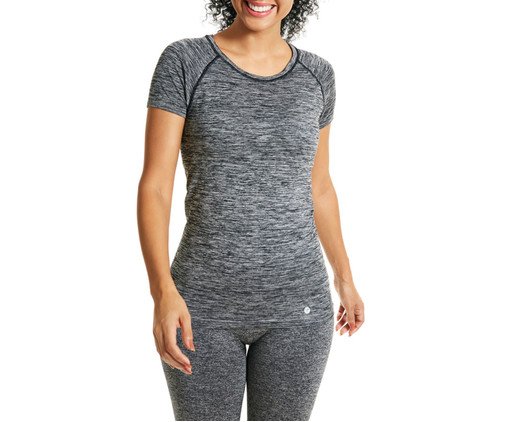 Camiseta Fitness Duomix Manga Curta Preto, Colorido | WestwingNow