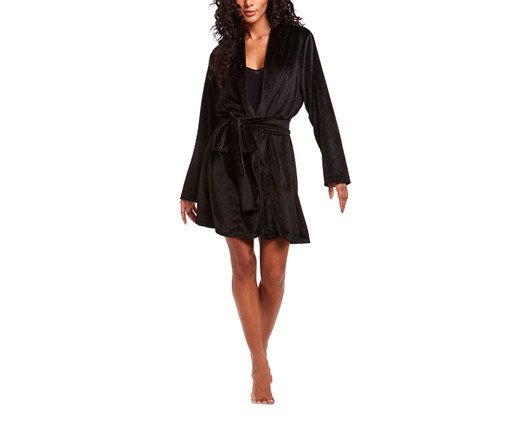 Robe Soft Plush Manga Longa Preto, Colorido | WestwingNow