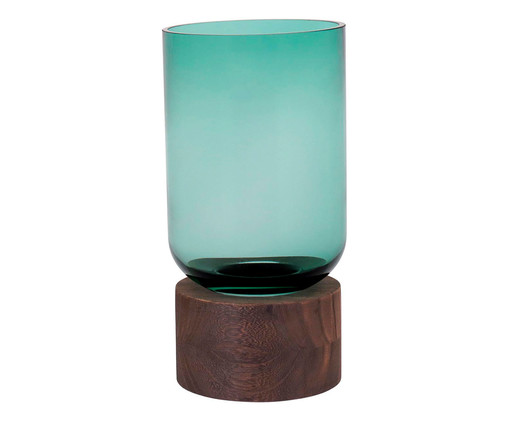 Vaso Mondello Verde Base Madeira, Verde | WestwingNow