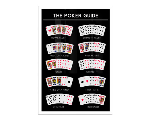 The Poker Guide A3 com Moldura Branca, Preto | WestwingNow