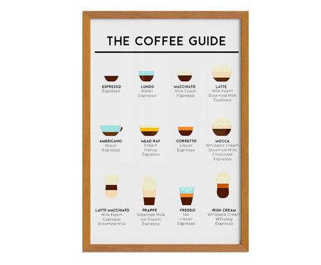 Quadro The Coffee Guide A3 com Moldura em Madeira | WestwingNow