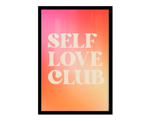 Quadro Self Love Club A2 com Moldura Preta, Colorido | WestwingNow