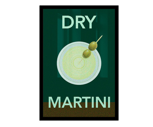 Quadro Dry Martini A2 com Moldura Preta, Verde | WestwingNow