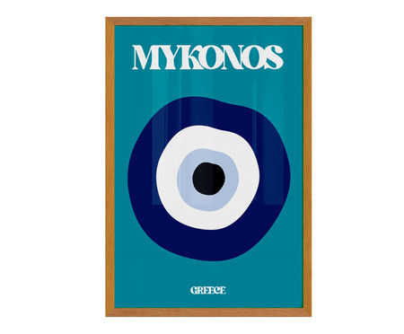 Quadro Mykonos A3 com Moldura em Madeira