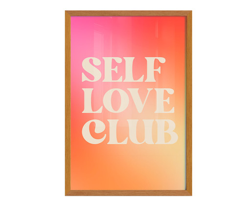 Quadro Self Love Club A2 com Moldura em Madeira, Colorido | WestwingNow