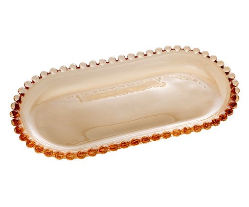 Travessa Oval para Servir em Cristal Pearl - Âmbar, Âmbar | WestwingNow