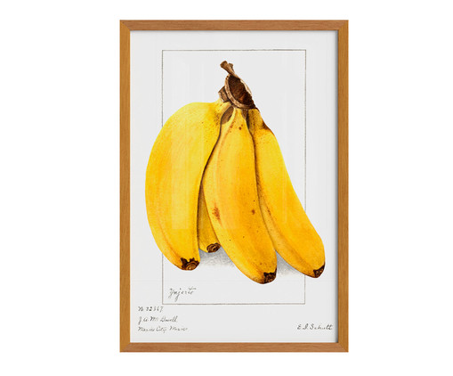 Quadro Banana Vintage A2 com Moldura em Madeira, Amarelo | WestwingNow