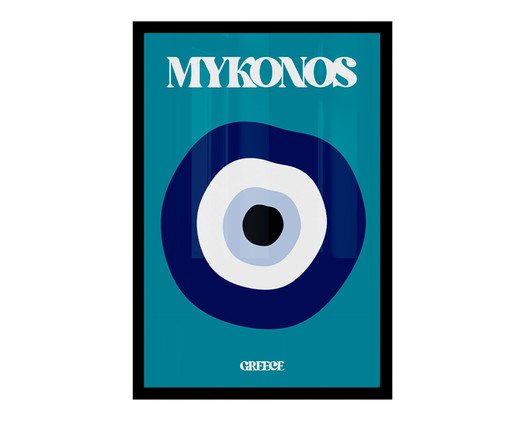 Quadro Mykonos A3 com Moldura Preta, Azul | WestwingNow