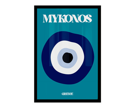 Quadro Mykonos A3 com Moldura Preta