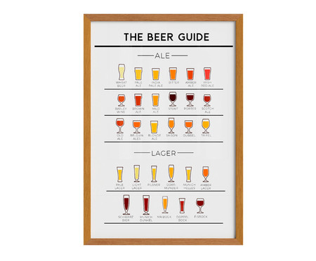 Quadro The Beer Guide A3 com Moldura em Madeira | WestwingNow