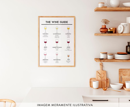 Quadro The Wine Guide A3 com Moldura em Madeira | WestwingNow