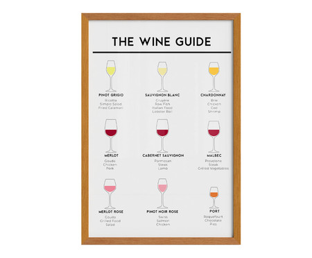 Quadro The Wine Guide A3 com Moldura em Madeira