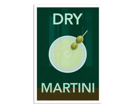 Quadro Dry Martini A3 com Moldura Branca, Verde | WestwingNow