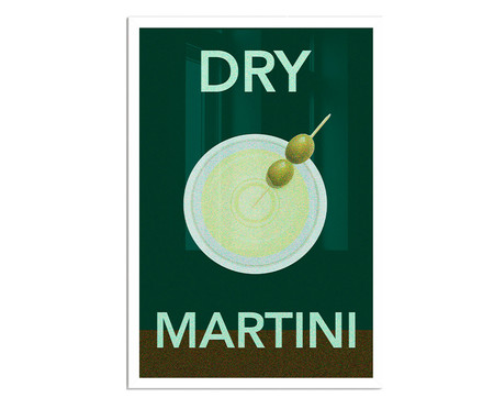 Quadro Dry Martini A3 com Moldura Branca