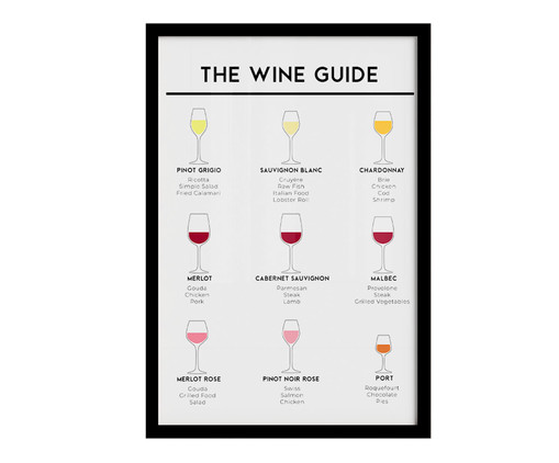 Quadro The Wine Guide A2 com Moldura Preta, Colorido | WestwingNow