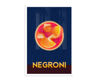 Quadro Cocktail Negroni Pixel A2 com Moldura Branca | WestwingNow