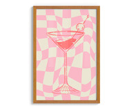 Quadro Dry Martini Pink A2 com Moldura em Madeira | WestwingNow