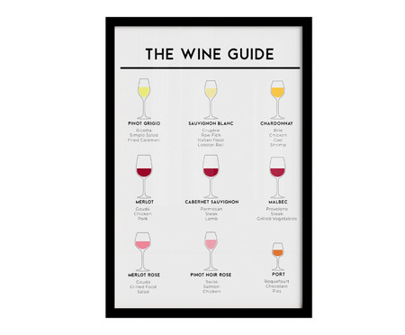 Quadro The Wine Guide A3 com Moldura Preta