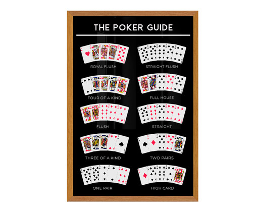 The Poker Guide A2 com Moldura em Madeira, Preto | WestwingNow