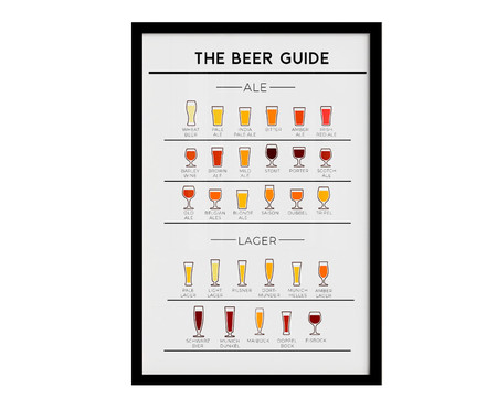 Quadro The Beer Guide A3 com Moldura Preta